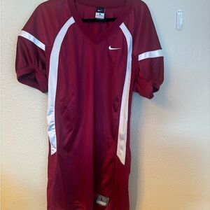 Nike Maroon and White Sports Jersey dress